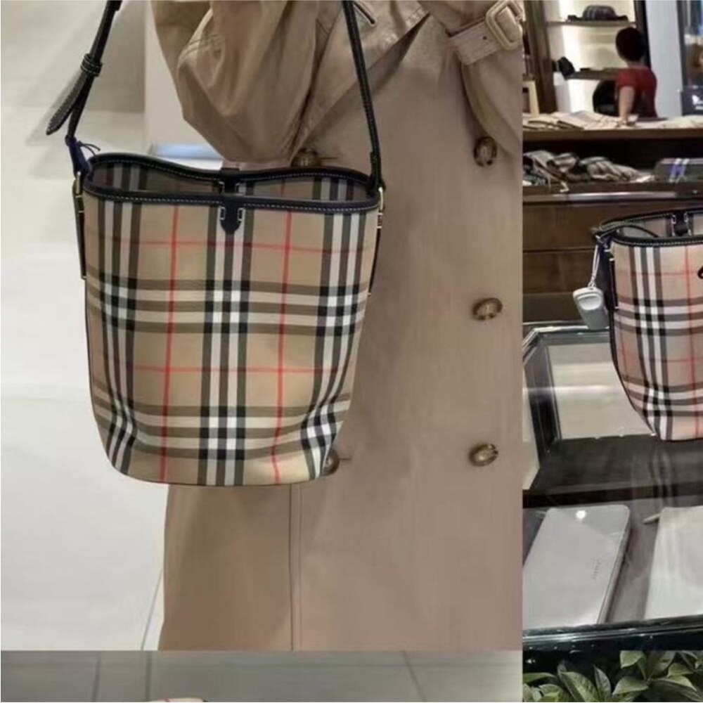 Burberry Checkered Tan and Black Shoulder Bag - Picture 8 of 8